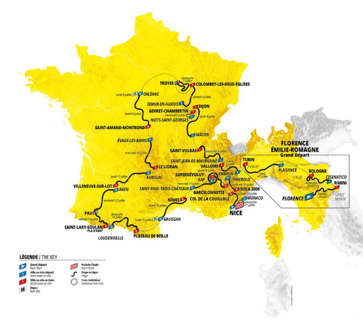 Trasa a program pretekov Tour de France 2024